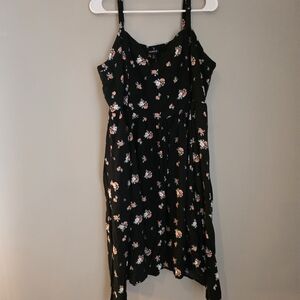 Torrid Black Dress with Pink Floral Pattern
